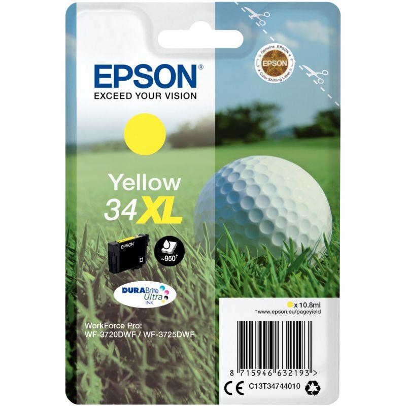 Image de  Epson BALLE DE GOLF / 34XL cartouche jet d''encre jaune haute capacité authentique (T347440) 