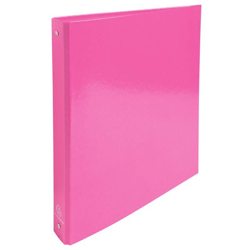 Image de  Classeur 4 anneaux en carte pelliculée IDERAMA, format A4, dos 4 cm, rose 