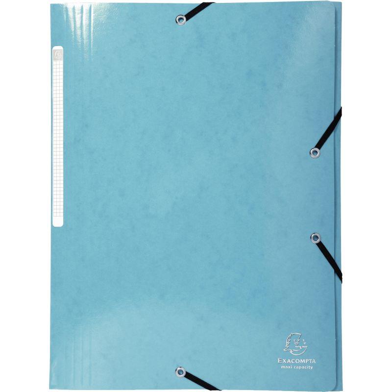 Image de  Chemise 3 rabats à élastiques en carte lustrée 425g, bleu clair 