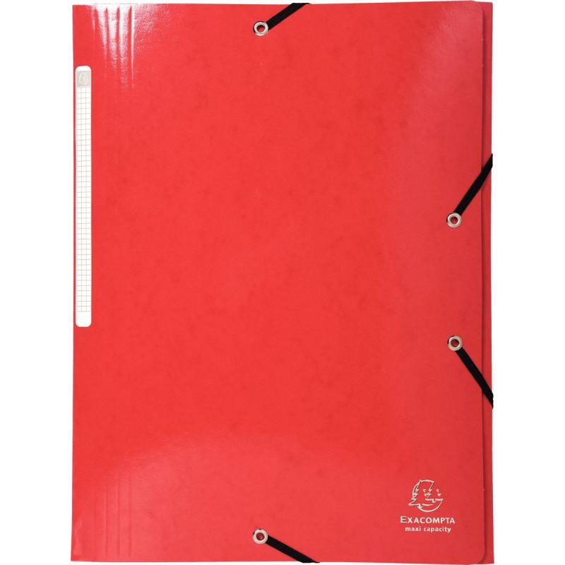 Image de  Chemise 3 rabats à élastiques en carte lustrée 425g, rouge 