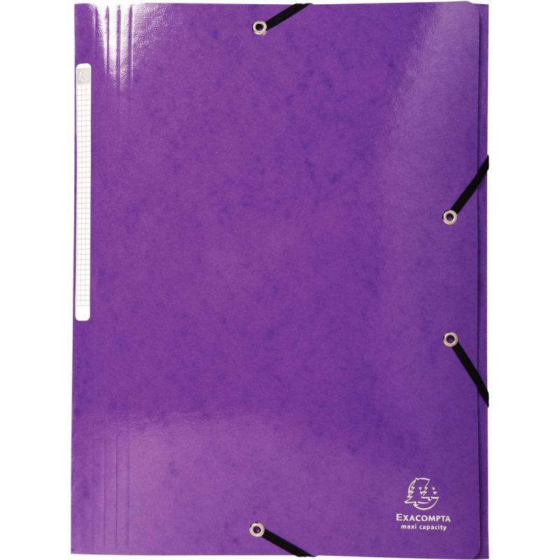 Image de  Chemise 3 rabats à élastiques en carte lustrée 425g, violet 