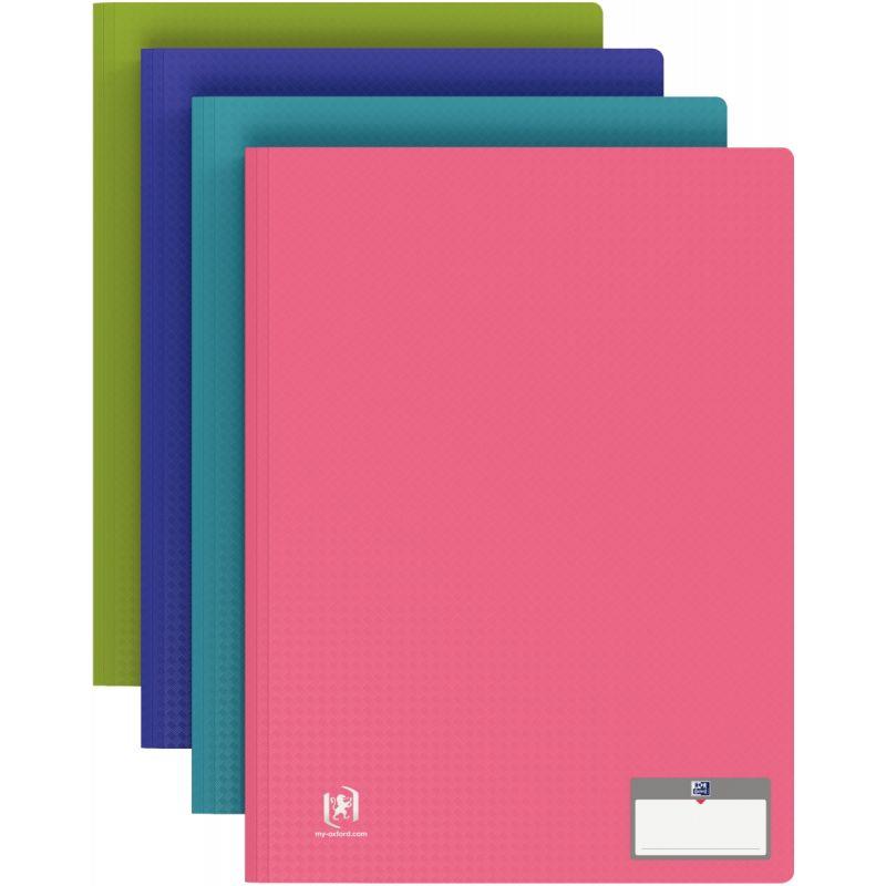 Image de  Carton de 10 protège-documents MEMPHIS 40 pochettes fixes 80 vues couleurs modernes assorties 