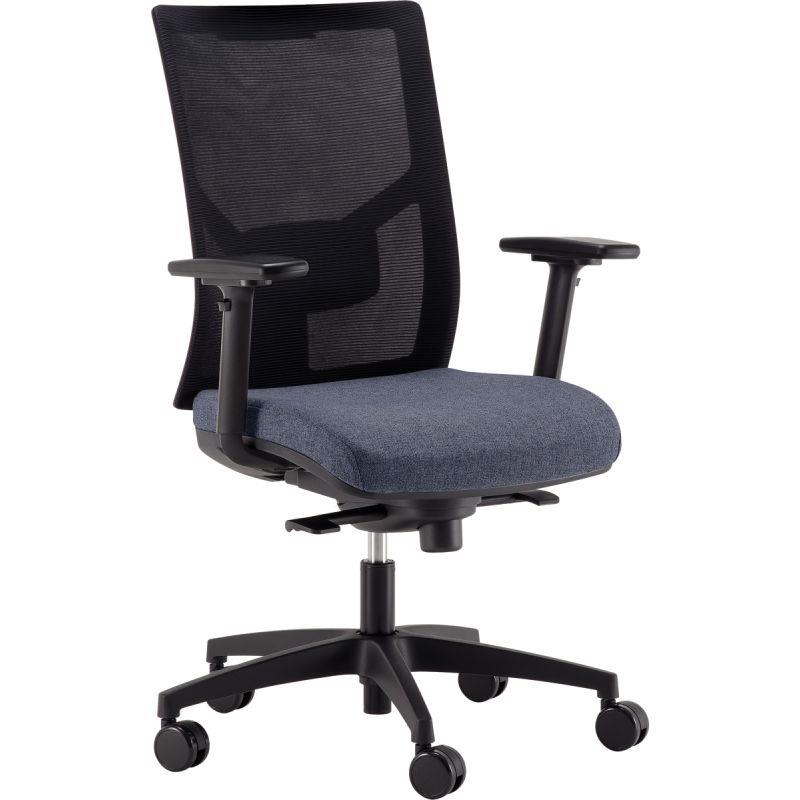 Image de  Fauteuil Eleganze dos noir/assise bleu 