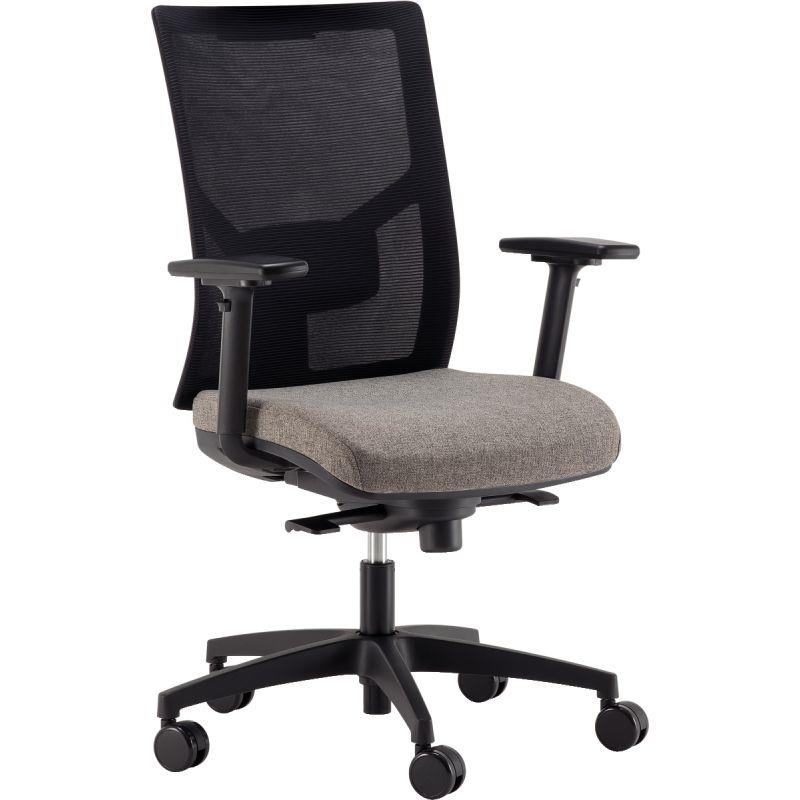 Image de  Fauteuil Eleganze dos noir/assise gris 