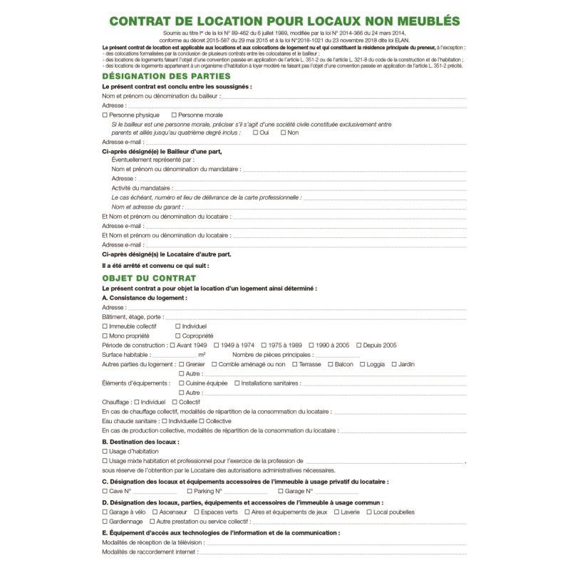 Image de  Contrat de location locaux vacants non meublés 