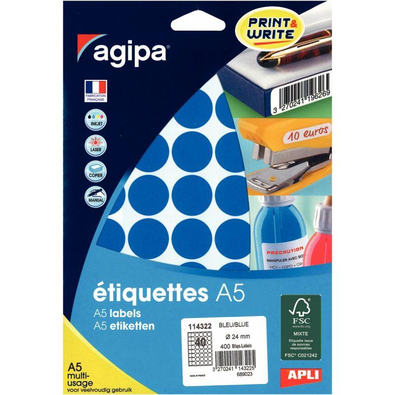 Image de  Etui de 400 pastilles de couleur diamètre 24mm bleu 
