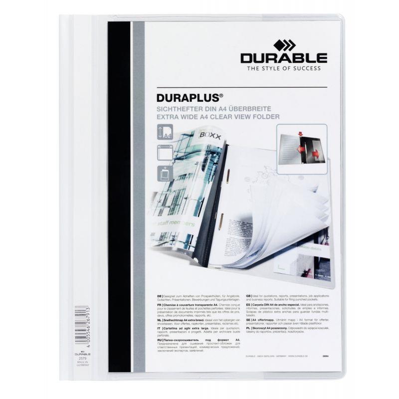 Ref. 43038, Chemise DURAPLUS personnalisable transparent/blanc, marque DURABLE