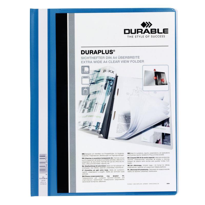 Ref. 43103, Chemise DURAPLUS personnalisable transparent/bleu, marque DURABLE