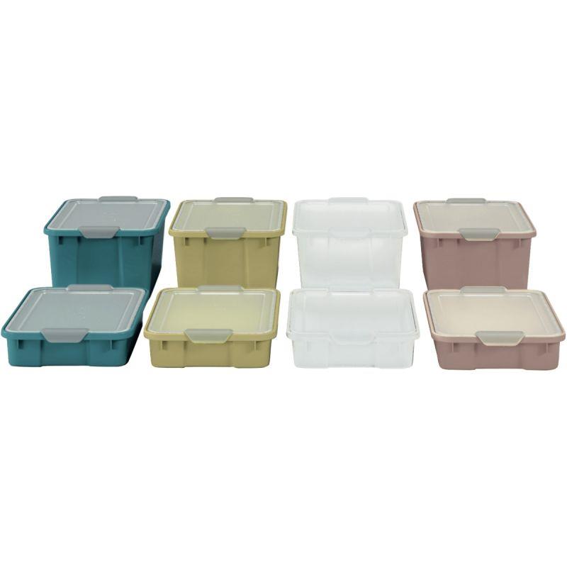 Image de  Lot de 3 bacs transparents en plastique grand modèle 