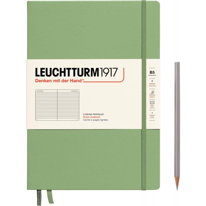 Image de  Carnet B5 ligné 219 Pages coloris sauge 