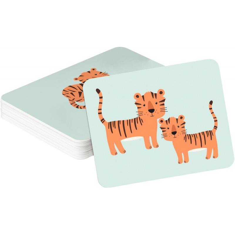 Ref. 45154, 26 cartes recto/verso les animaux et leur petit, marque N.C