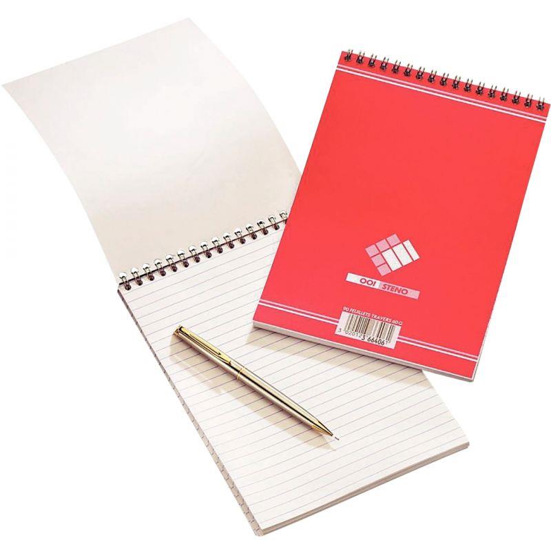 Image de  Bloc sténo à spirale 180 pages, format A5, papier blanc ligné 60g 