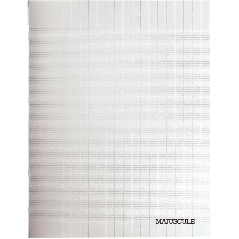 Image de  Piqûre 48 pages MAJUSCULE, format 24x32 cm, seyès 80g, couverture polypropylène incolore 