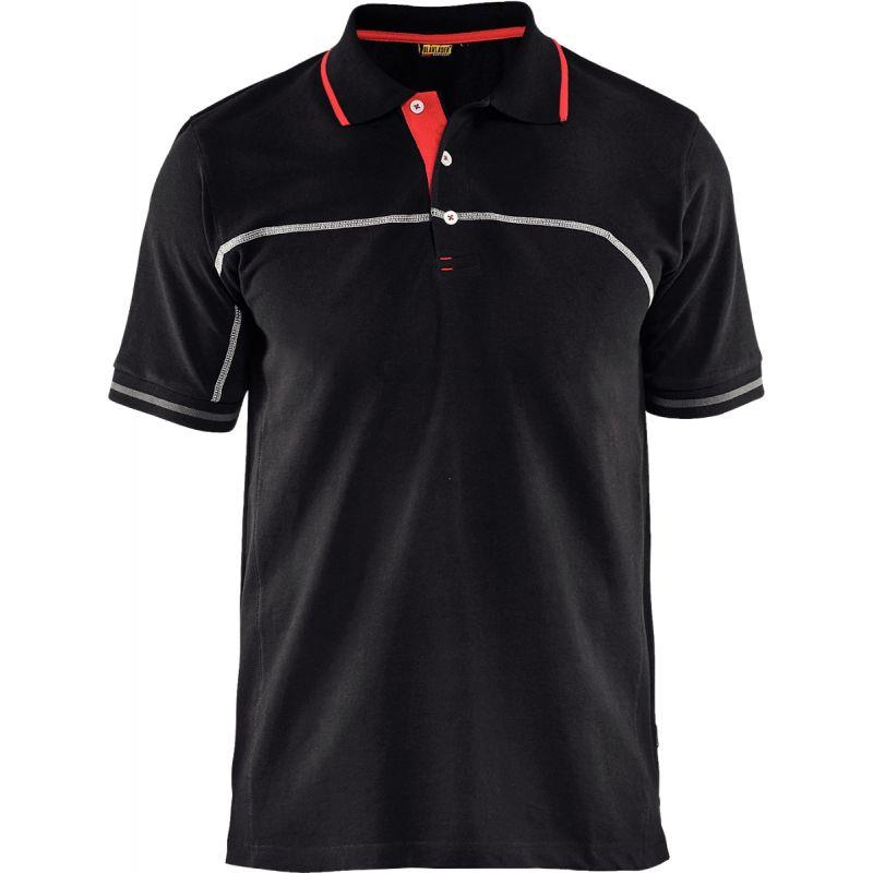 Image de  Polo bicolore noir/rouge taille XL 