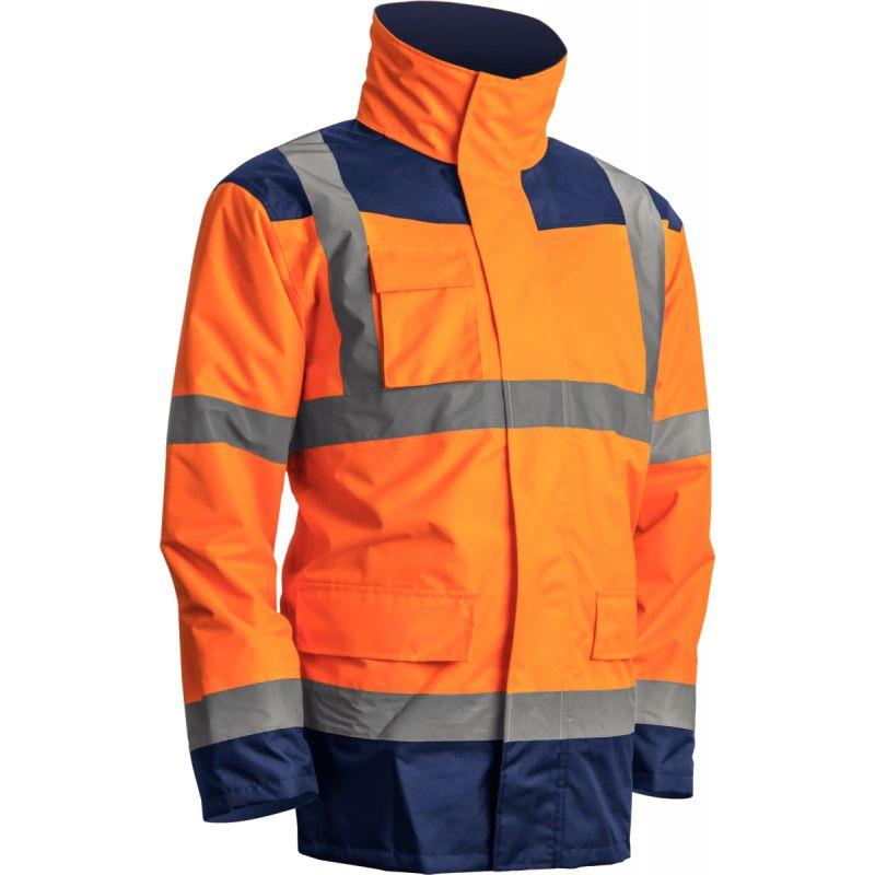 Image de  Parka haute visibilité 3 en 1 orange et marine taille S 