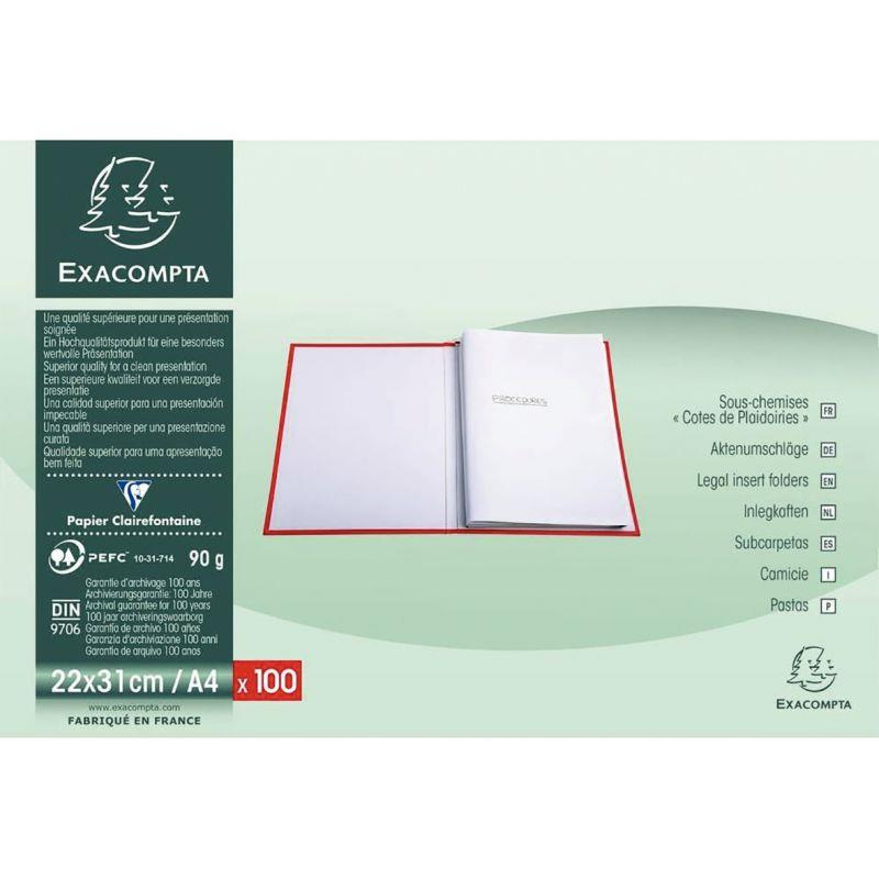 Image de  Paquet de 100 sous-chemises cotes de plaidoiries, blanc 