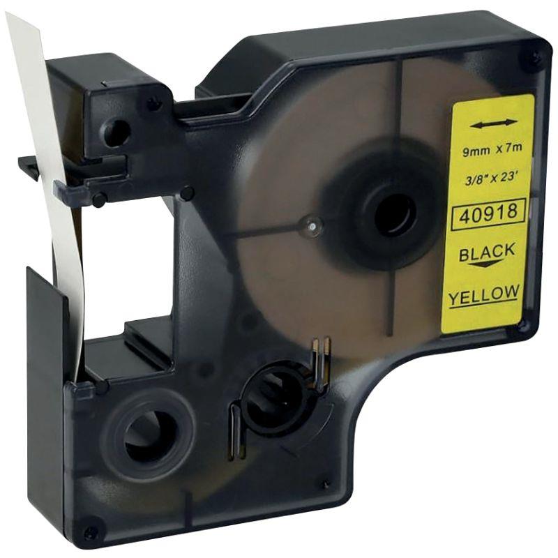 Ref. 48776, Recharge DYMO D1 noir sur jaune 9MM x 7M compatible, marque LAMA