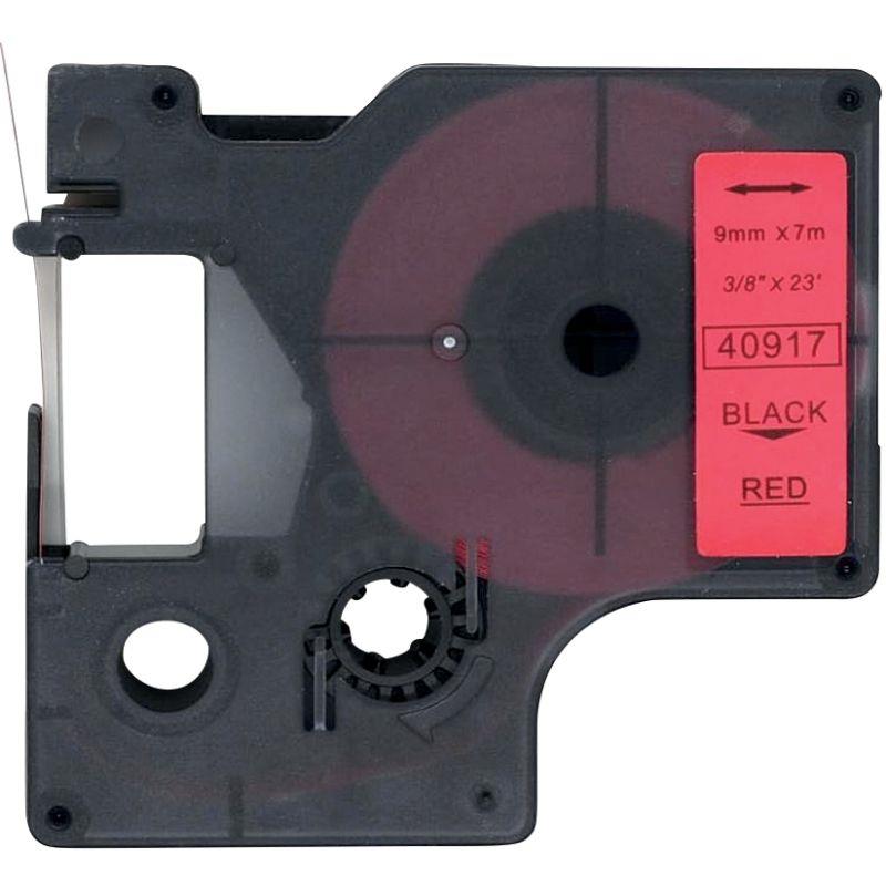 Ref. 48777, Recharge DYMO D1 noir sur rouge 9MM x 7M compatible, marque LAMA