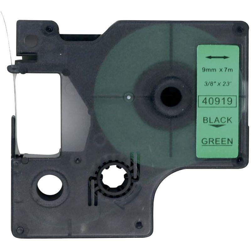 Ref. 48778, Recharge DYMO D1 noir sur vert 9MM x 7M compatible, marque LAMA