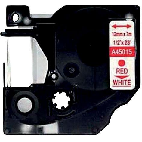 Ref. 48781, Recharge DYMO D1 rouge sur blanc 12MM x 7M compatible, marque LAMA