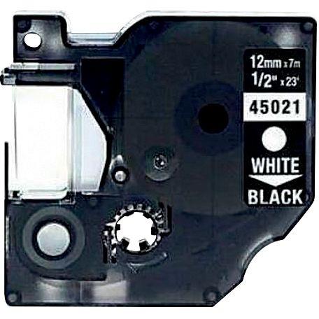 Ref. 48782, Recharge DYMO D1 blanc sur noir 12MM x 7M compatible, marque LAMA