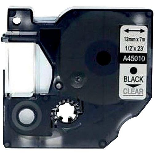 Ref. 48784, Recharge DYMO D1 noir sur transparent 12MM x 7M compatible, marque LAMA
