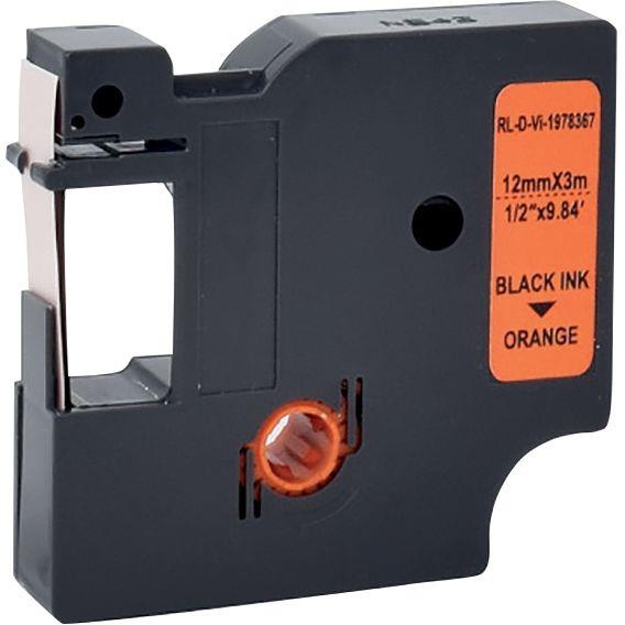 Ref. 48894, Recharge DYMO D1 noir sur orange 12MM x 3M compatible, marque LAMA