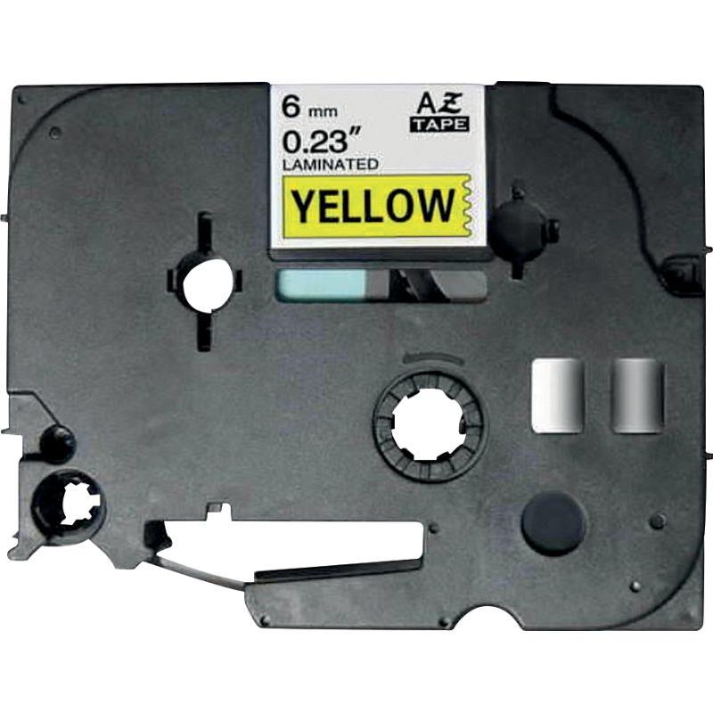 Ref. 48898, Recharge TZE Noir sur jaune 6MM x 8M compatible, marque LAMA