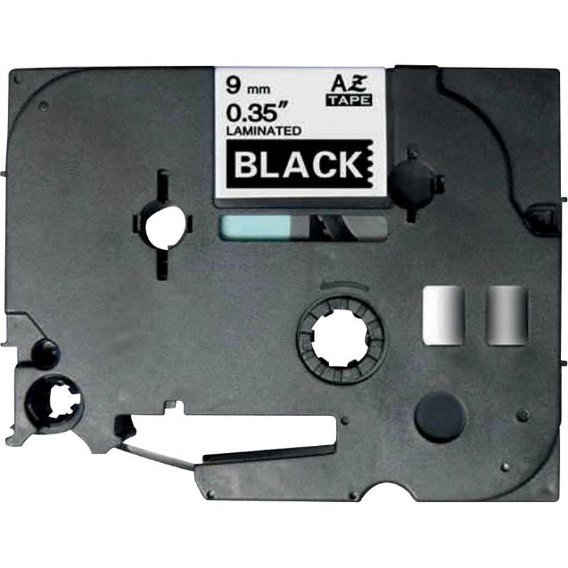 Ref. 48901, Recharge TZE blanc sur noir 9MM x 8M compatible, marque LAMA