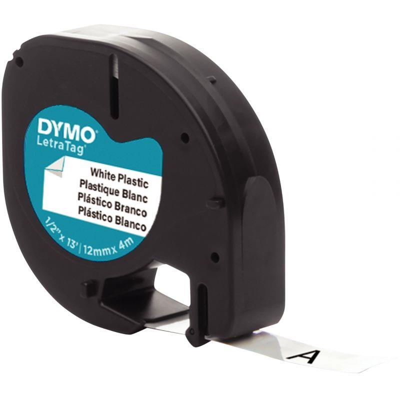 Image de  Recharge lettre plastique 12 mm x 4 m noir sur blanc 