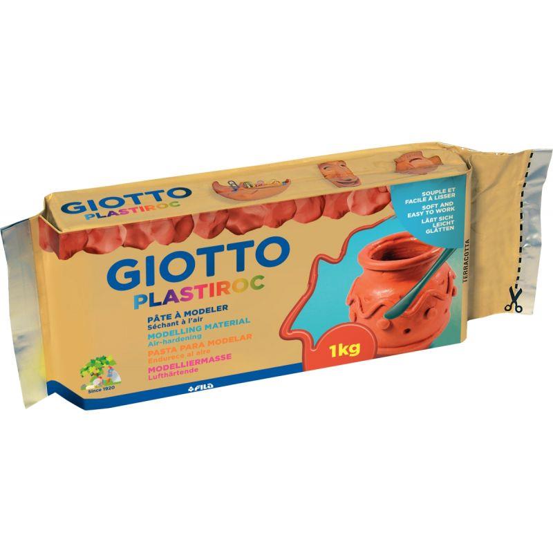 Image de  Pain de 1kg de pâte à modeler autodurcissante Plastiroc coloris terracotta 