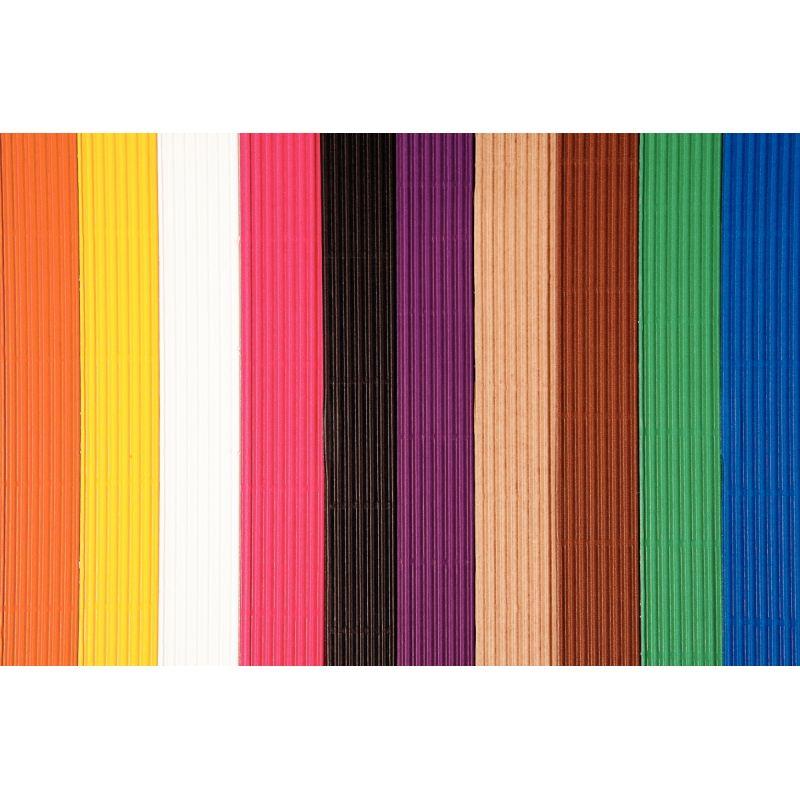 Image de  Pochette de 10 feuilles de carton ondulé, 50 x 70 cm, couleurs assorties 