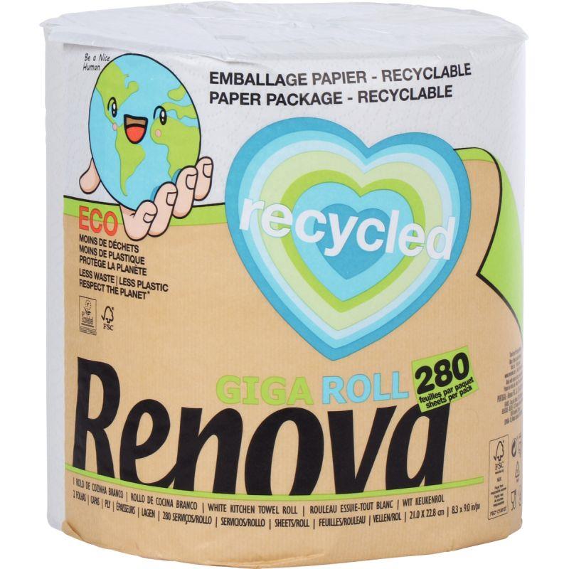 Image de  Bobine d''essuyage industriel recyclée 280 feuilles 