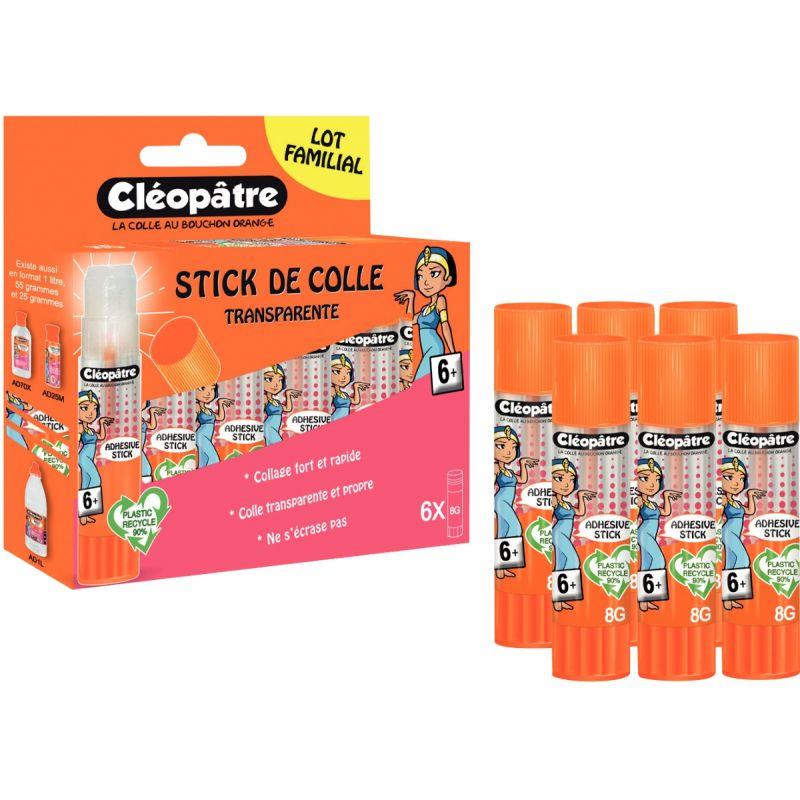 Image de  Boîte de 6 bâtons de colle cleostick 8 grammes 