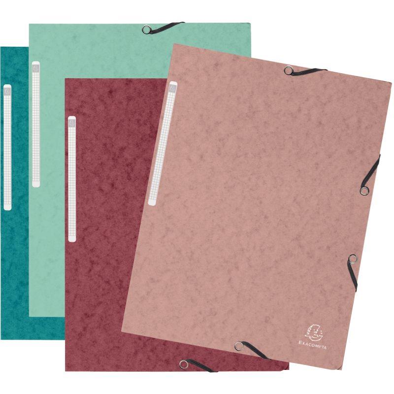 Image de  Chemise 3 rabats à élastiques SKANDI en carte lustrée 400g, coloris assortis 