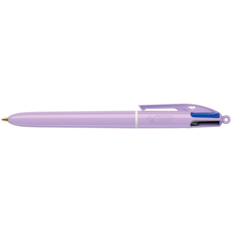 Image de  Stylo bille 4 couleurs pastel mauve 