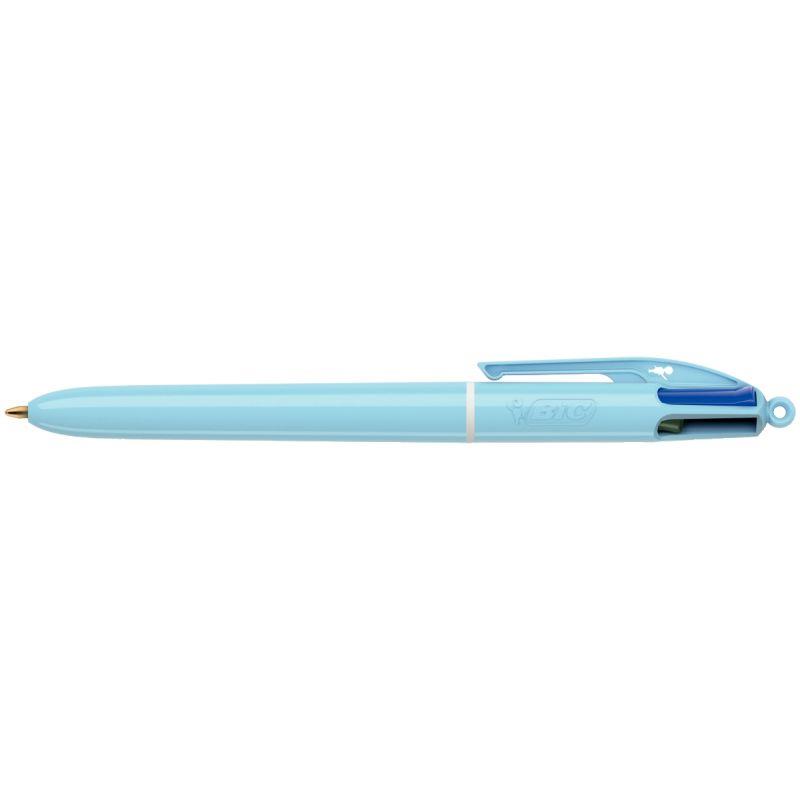 Image de  Stylo bille 4 couleurs pastel bleu 