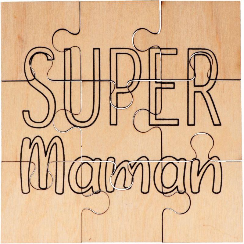 Ref. 55493, Puzzle en bois 9 pièces, Super Maman, marque N.C