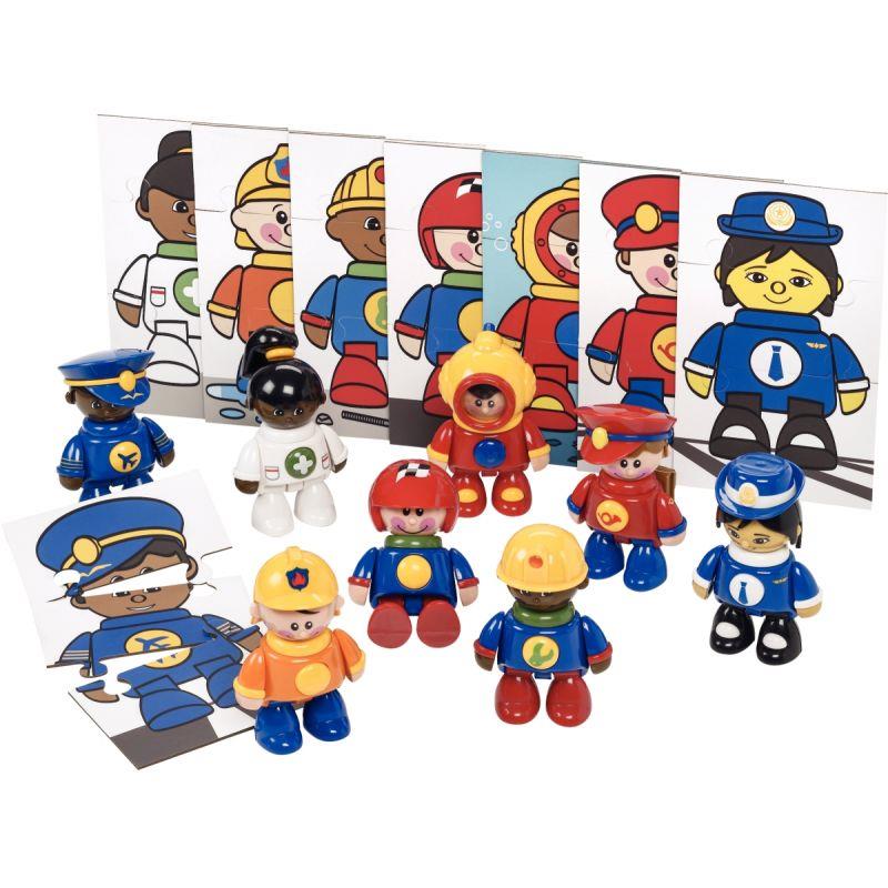 Image de  Lot de 8 personnages les métiers TOLO + 8 puzzles 