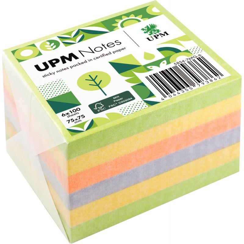 Image de  Lot de 6 blocs repositionnables 100 feuilles 75x75mm coloris spring 