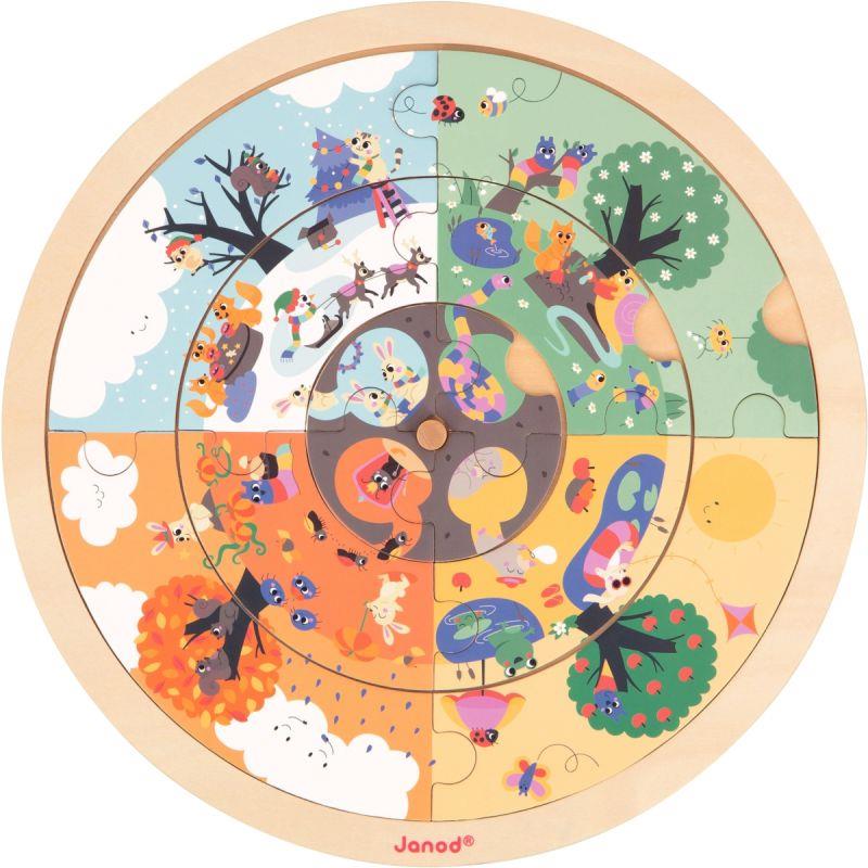 Image de  Puzzle d''observation rond recto/verso, le jardin 
