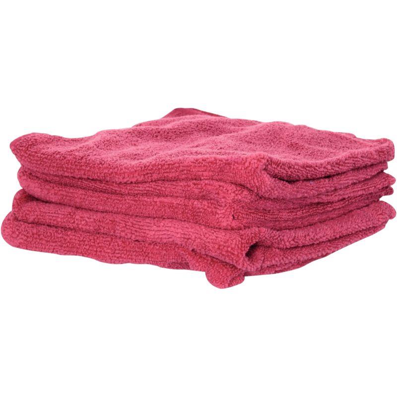 Image de  Paquet de 5 chiffons microfibres 280g 40x40 cm rouge 