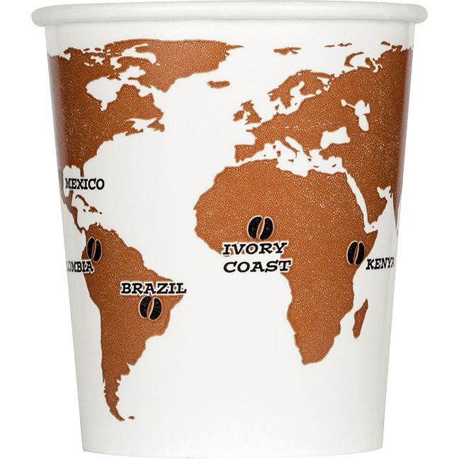 Image de  Paquet de 75 gobelets World Map 22 cl 