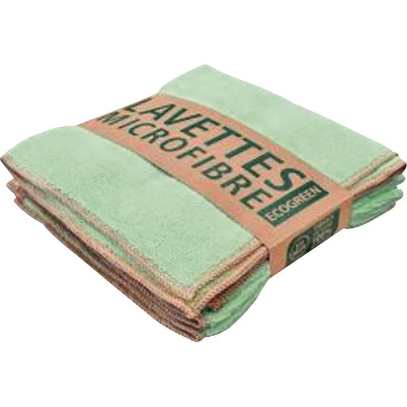 Image de  Lavette microfibre recyclée vert 38x38cm  220gr/m² - Lot de 5 