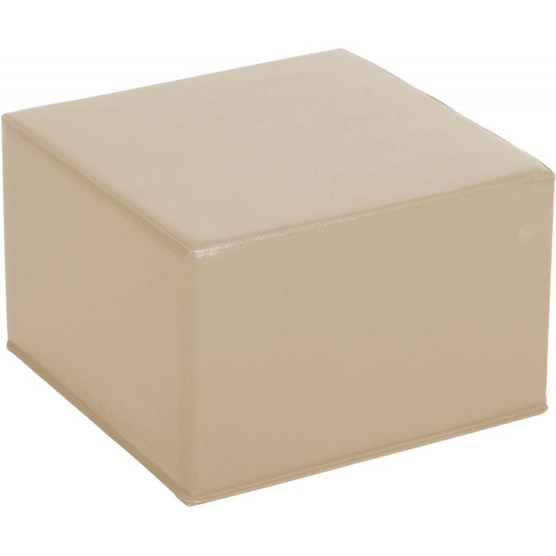 Ref. 56251, Pouf carré en PVC 40x40x25cm beige, marque N.C