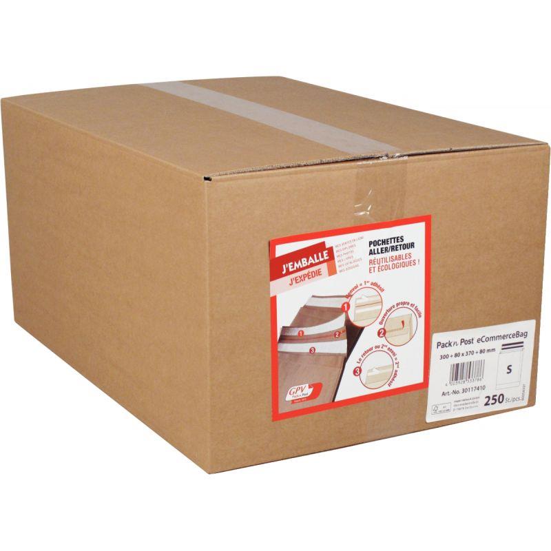 Image de  Carton 250 pochettes aller retour kraft 300 x 370 80BS 
