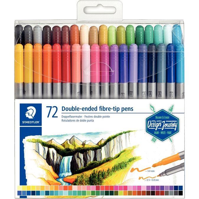 Image de  Étui de 72 feutres double pointe Design Journey 