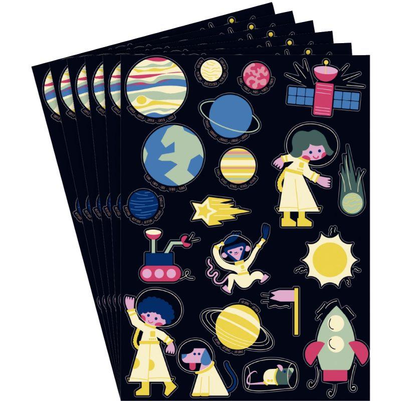 Image de  Lot de 6 planches gommettes papiers holographiques 