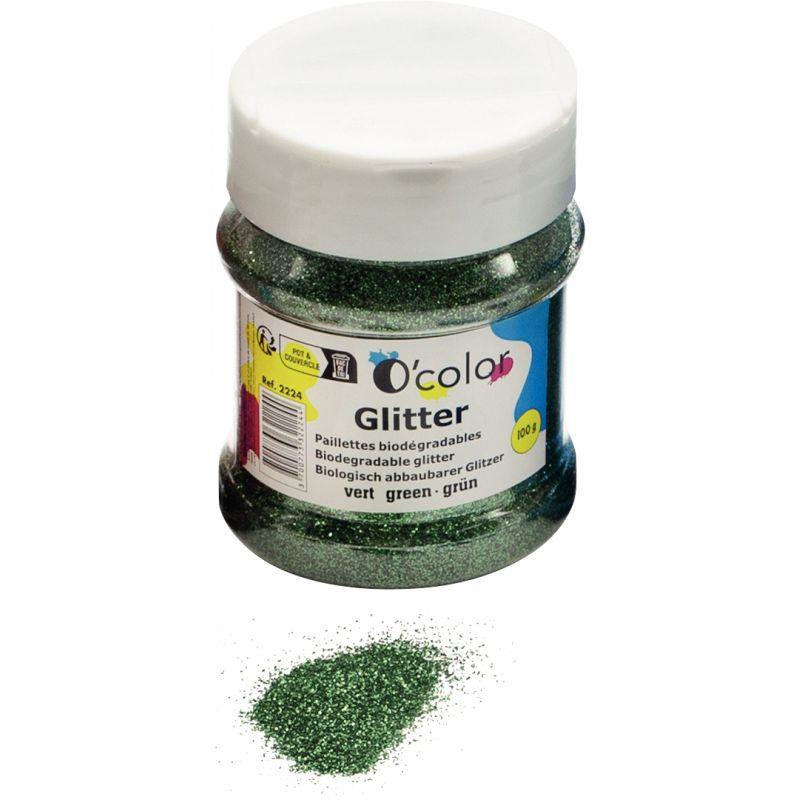 Image de  Shaker de paillettes biodégradables 100grammes coloris vert 