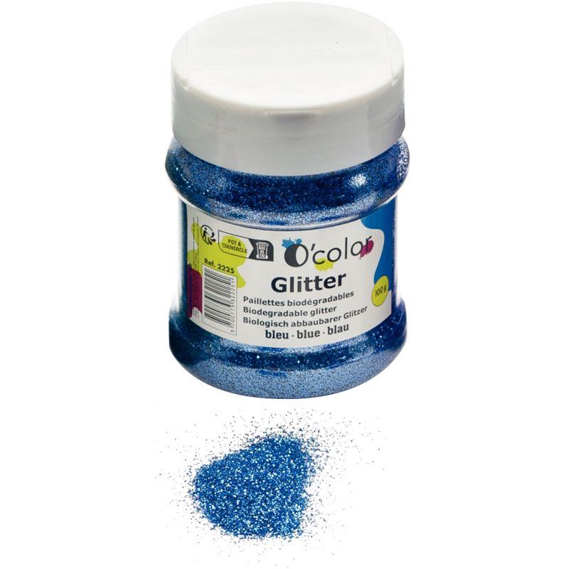 Image de  Shaker de paillettes biodégradables 100grammes coloris bleu 